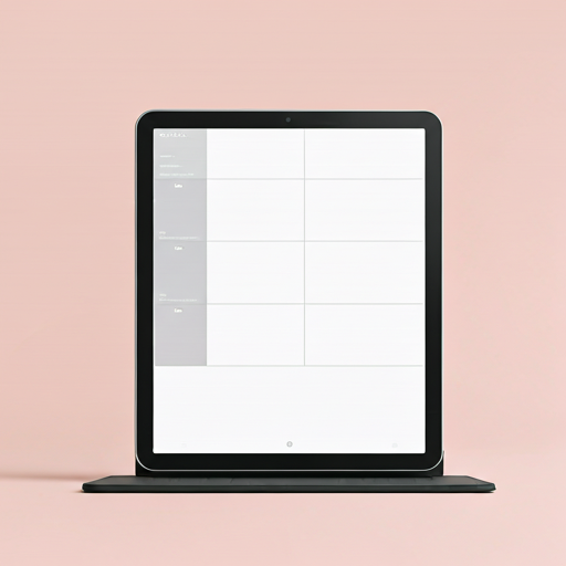 A soft aesthetic digital planner displayed on a tablet with flowers nearby