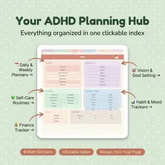 Index and navigation layout from the ADHD planner.