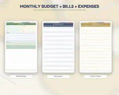Budget, bills, and expense tracker spreads from the planner.