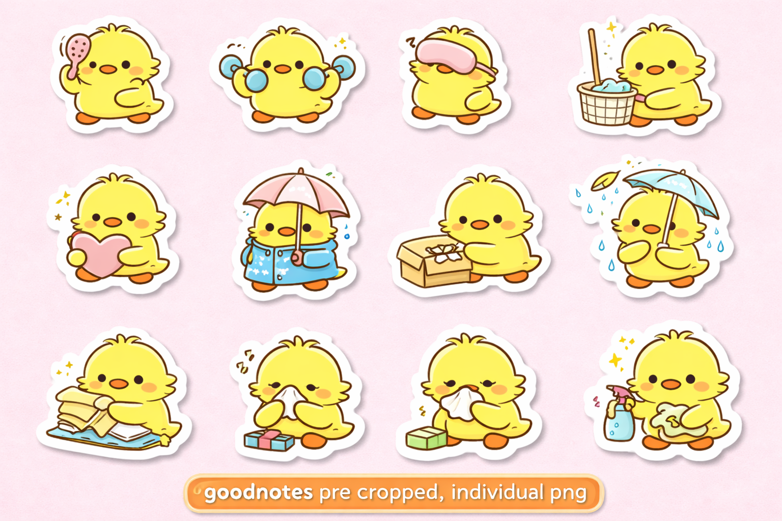 Daily life stickers styled on a planner page.