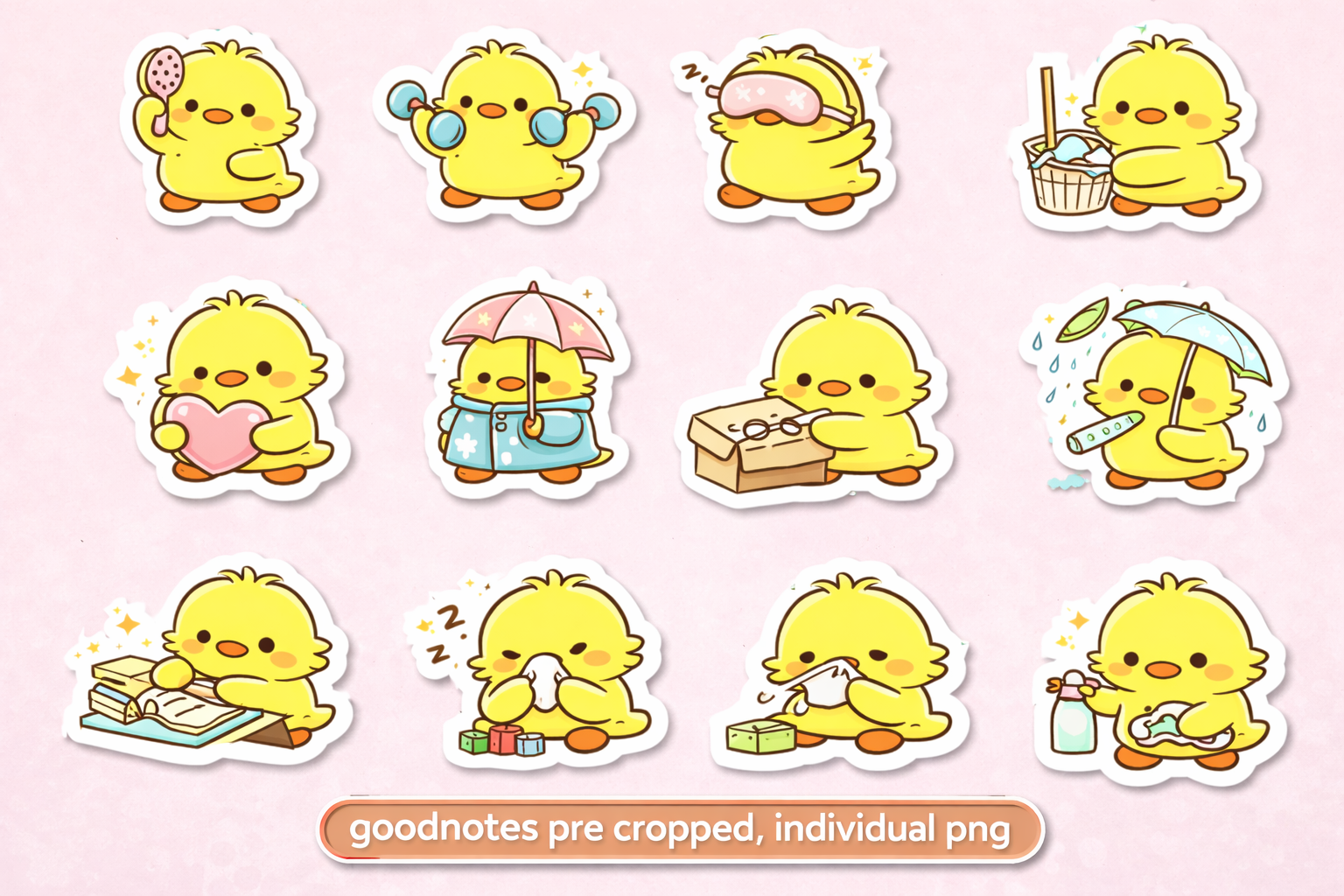 Close-up of cute daily life sticker details.