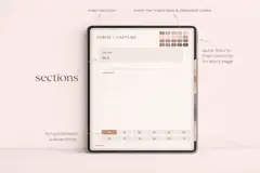 Section hubs and linked sub pages from the digital notebook.