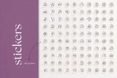 Seven color options included in the digital notebook bundle.