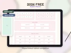 2026 Free Modern Planner hero preview on a tablet mockup.