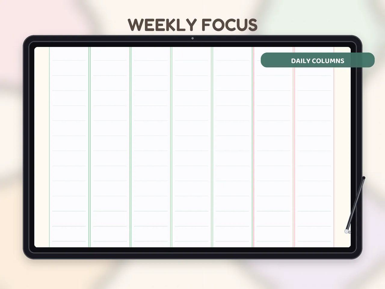 Weekly workflow preview from the modern free planner.