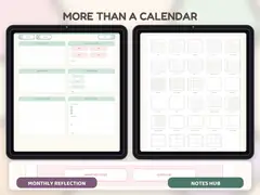 More than a calendar: monthly reflections, notes hub, and planning tools preview.