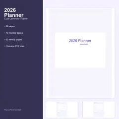 2026 Free Simple Planner Cool Lavender hero preview.