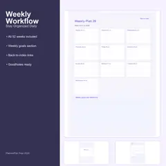 Weekly workflow preview from the free simple planner.