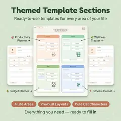 Themed planning templates from the 2026 kawaii cat planner.