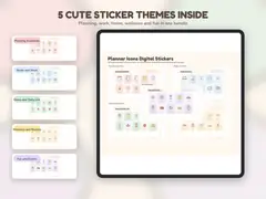 Five themed sticker collections overview.