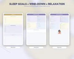 Sleep goals, wind-down, and relaxation pages.