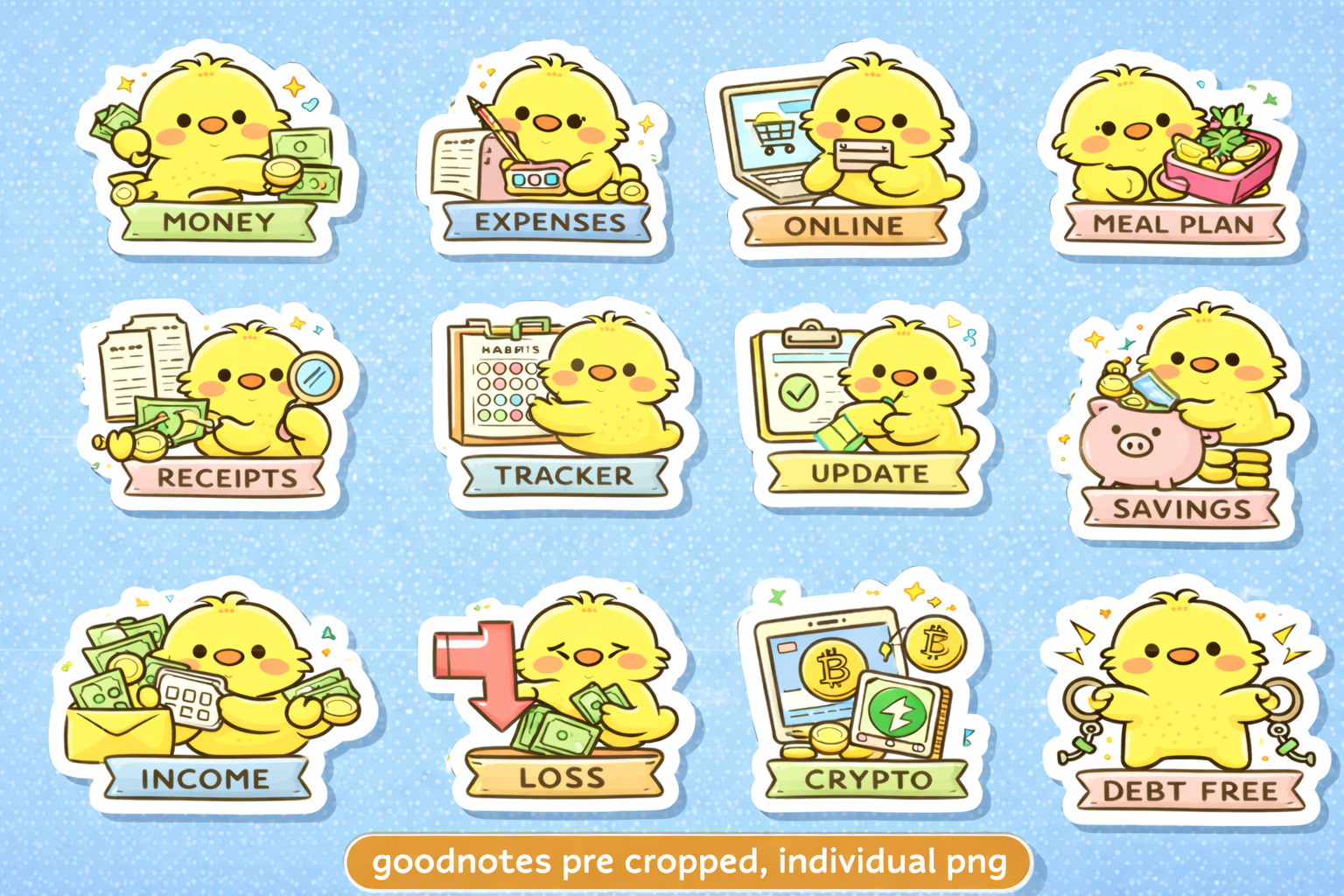 Budget stickers compatibility and usage preview.