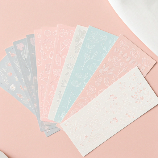 Selection of pastel digital sticker sheets with floral motifs